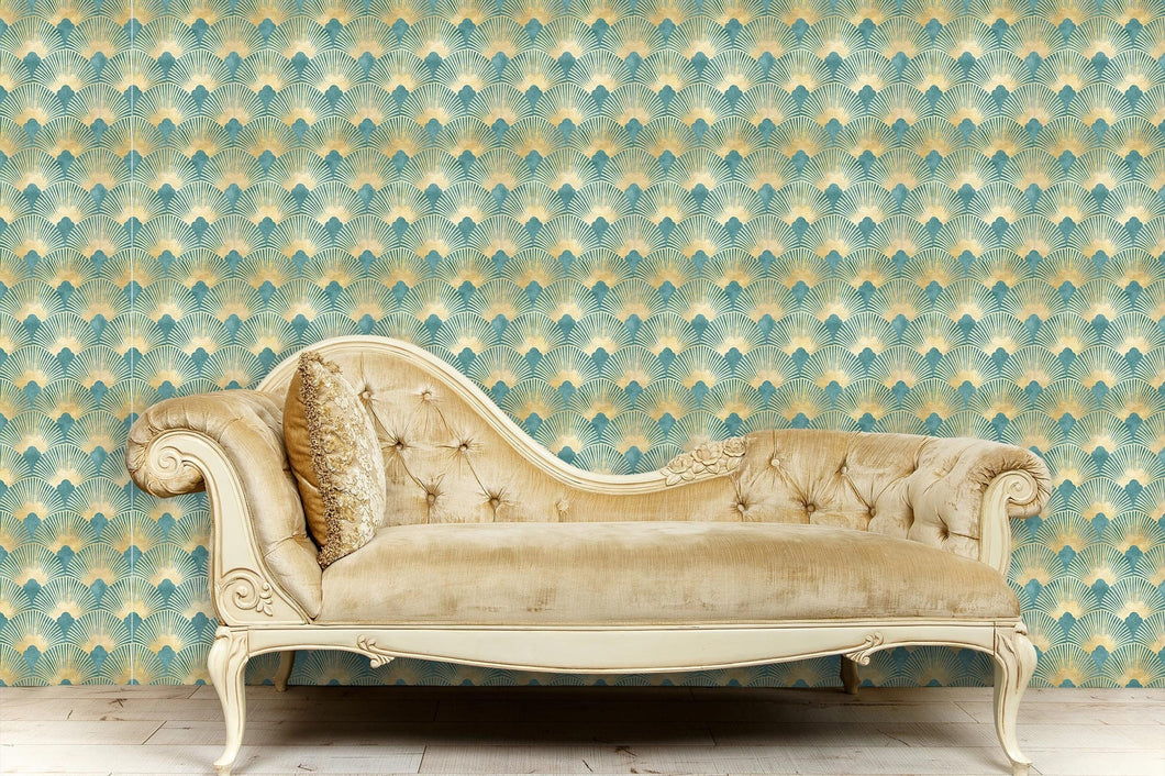 Art Deco Wallpaper, Art Nouveau Wallpaper, Geometric Wallpaper, Antique Wallpaper, Peel and Stick Wallpaper, Fabric Wallpaper