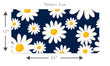 Load image into Gallery viewer, Blue and yellow floral daisy fabric peel and stick wallpaper
