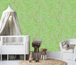Load image into Gallery viewer, Green Victorian Chinoiserie fabric peel and stick wallpaper
