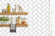 Load image into Gallery viewer, Farmhouse subway tile herringbone fabric peel and stick wallpaper

