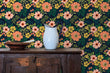 Load image into Gallery viewer, Tropical dark floral pink fabric peel and stick wallpaper
