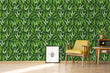 Load image into Gallery viewer, Botanical green leaves fabric peel and stick wallpaper
