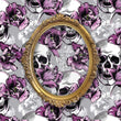 Load image into Gallery viewer, Purple gothic skull floral textured peel and stick wallpaper
