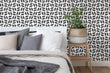Load image into Gallery viewer, Grey modern geometric fabric peel and stick wallpaper

