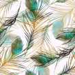 Load image into Gallery viewer, Mid-century Modern peacock feather fabric peel and stick wallpaper

