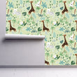 Load image into Gallery viewer, Giraffe zoo animal safari boy&#39;s room wallpaper
