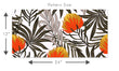 Load image into Gallery viewer, Orange floral topical palm fabric peel and stick wallpaper
