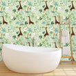 Load image into Gallery viewer, Giraffe zoo animal safari boy&#39;s room wallpaper
