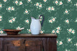 Load image into Gallery viewer, Green antique cottage floral fabric peel and stick wallpaper

