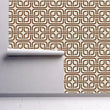 Load image into Gallery viewer, Vintage retro geometric brown fabric peel and stick wallpaper
