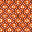 Load image into Gallery viewer, Orange retro vintage floral fabric peel and stick wallpaper
