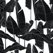 Load image into Gallery viewer, Retro Mid-century modern black tropical palm leaf fabric peel and stick wallpaper
