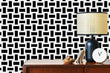 Load image into Gallery viewer, Black and white modern geometric fabric peel and stick wallpaper
