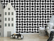 Load image into Gallery viewer, Black and white modern geometric fabric peel and stick wallpaper
