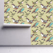 Load image into Gallery viewer, Bird cottage farmhouse fabric peel and stick wallpaper
