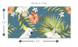 Load image into Gallery viewer, Blue and pink tropical palm parrot fabric peel and stick wallpaper
