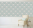 Load image into Gallery viewer, Blue damask floral Victorian fabric peel and stick wallpaper
