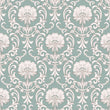 Load image into Gallery viewer, Blue damask floral Victorian fabric peel and stick wallpaper
