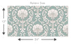 Load image into Gallery viewer, Blue damask floral Victorian fabric peel and stick wallpaper
