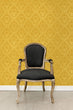 Load image into Gallery viewer, Gold Victorian damask fabric peel and stick wallpaper
