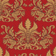 Load image into Gallery viewer, Red and gold antique Victorian damask fabric peel and stick wallpaper
