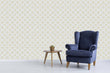 Load image into Gallery viewer, Modern geometric blue and yellow fabric peel and stick wallpaper
