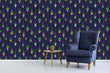 Load image into Gallery viewer, Blue potted plants hanging fabric peel and stick wallpaper
