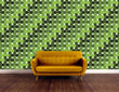 Load image into Gallery viewer, Green retro vintage fabric peel and stick wallpaper
