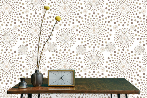 Geometric starburst retro Mid century modern fabric peel and stick wallpaper