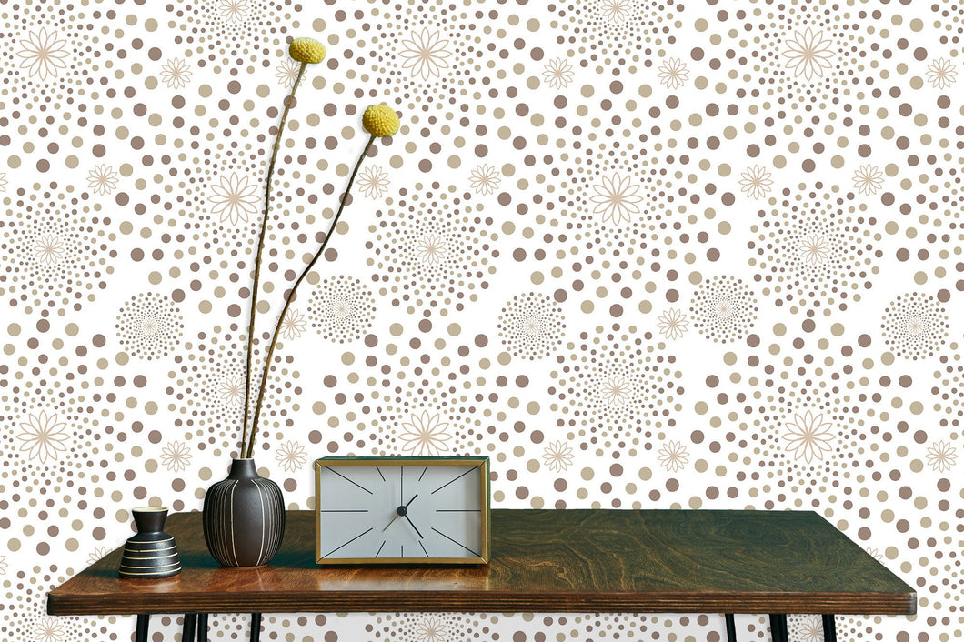 Geometric starburst retro Mid century modern fabric peel and stick wallpaper