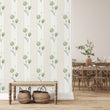 Load image into Gallery viewer, Botanical cottage farmhouse linen look fabric peel and stick wallpaper
