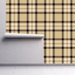 Load image into Gallery viewer, Farmhouse cottage brown plaid fabric peel and stick wallpaper
