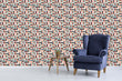 Load image into Gallery viewer, Vintage retro Mid-century modern fabric peel and stick wallpaper

