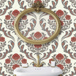 Load image into Gallery viewer, Antique Victorian damask floral fabric peel and stick wallpaper
