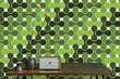 Load image into Gallery viewer, Green retro vintage fabric peel and stick wallpaper
