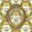 Load image into Gallery viewer, Antique Victorian green and gold ornate floral fabric peel and stick wallpaper
