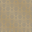 Load image into Gallery viewer, Antique gold and grey Art Deco fabric peel and stick wallpaper

