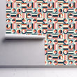 Load image into Gallery viewer, Vintage retro Mid-century modern fabric peel and stick wallpaper
