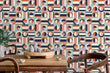 Load image into Gallery viewer, Vintage retro Mid-century modern fabric peel and stick wallpaper
