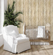 Load image into Gallery viewer, Birch tree forest fabric peel and stick wallpaper
