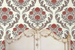 Load image into Gallery viewer, Antique Victorian damask floral fabric peel and stick wallpaper
