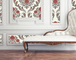 Load image into Gallery viewer, Antique Victorian damask floral fabric peel and stick wallpaper
