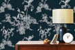 Load image into Gallery viewer, Blue Asian topical Chinoiserie fabric peel and stick wallpaper
