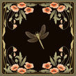 Load image into Gallery viewer, Victorian black dragonfly floral fabric peel and stick wallpaper
