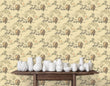 Load image into Gallery viewer, Chinoiserie pink bird botanical Asian fabric peel and stick wallpaper
