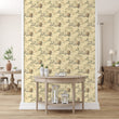 Load image into Gallery viewer, Chinoiserie pink bird botanical Asian fabric peel and stick wallpaper
