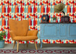 Load image into Gallery viewer, Eclectic retro colorful bar fabric peel and stick wallpaper
