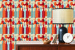Load image into Gallery viewer, Eclectic retro colorful bar fabric peel and stick wallpaper
