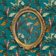 Load image into Gallery viewer, Blue tropical coastal botanical fabric peel and stick wallpaper
