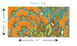 Load image into Gallery viewer, Art Nouveau antique blue and orange fabric peel and stick wallpaper
